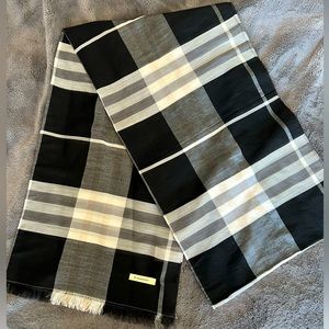 Burberry Lightweight Check Wool Silk Scarf